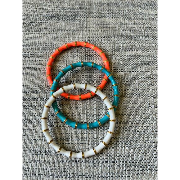 Metal Bangle Lacquer Layer Stacking Bangle Bracelet Set of 3 - Picture 1 of 2